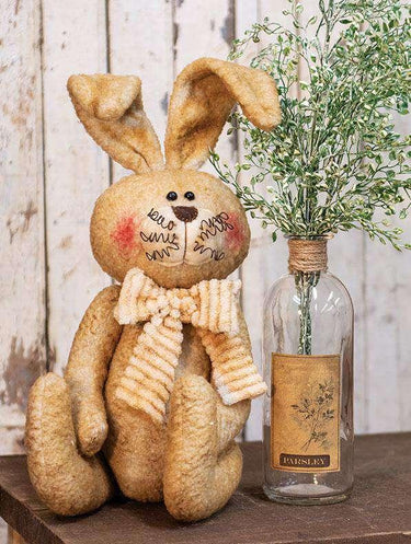 Stuffed Sitting Bunny With Scarf - The Fox Decor